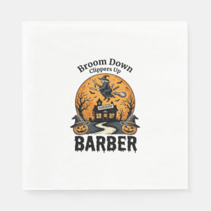 Halloween-Friseur-Shirt Witchy Heunted Salon Pun_1 Serviette