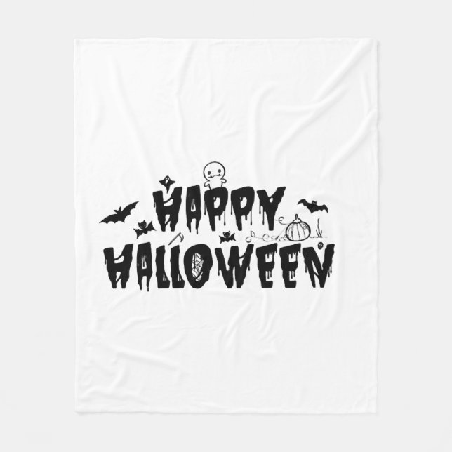 Halloween Frohe   Fleecedecke (Vorderseite)