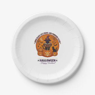 Halloween Froher Lehrer Schwarze Katze Hexenhut Kü Pappteller