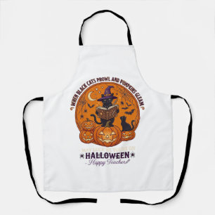 Halloween Froher Lehrer Schwarze Katze Hexenhut Kü Schürze