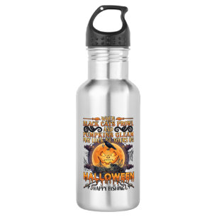 Halloween Fröhliches Fischen Schwarze Katzen Kürbi Edelstahlflasche