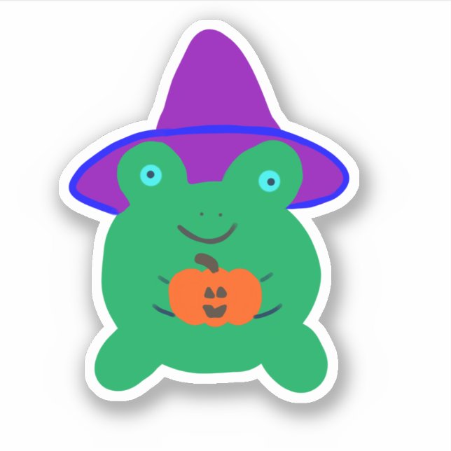 Halloween Frosch Aufkleber (Vorderseite)