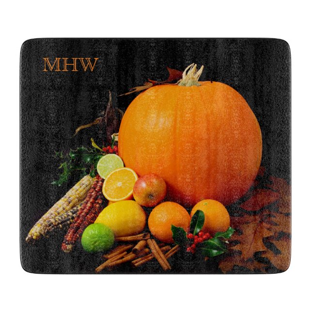 Halloween Fruchtsaftbretter für Monogramm Schneidebrett (Vorderseite)
