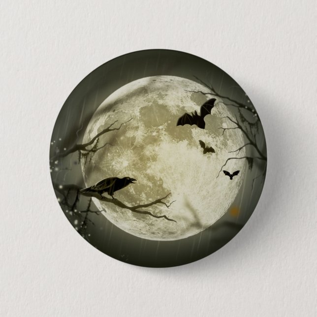 Halloween Full Moon Button (Vorderseite)