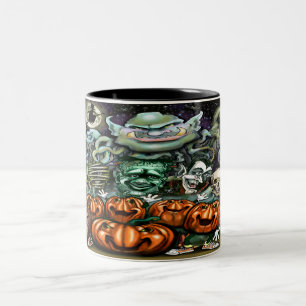 Halloween Fun Art Zweifarbige Tasse