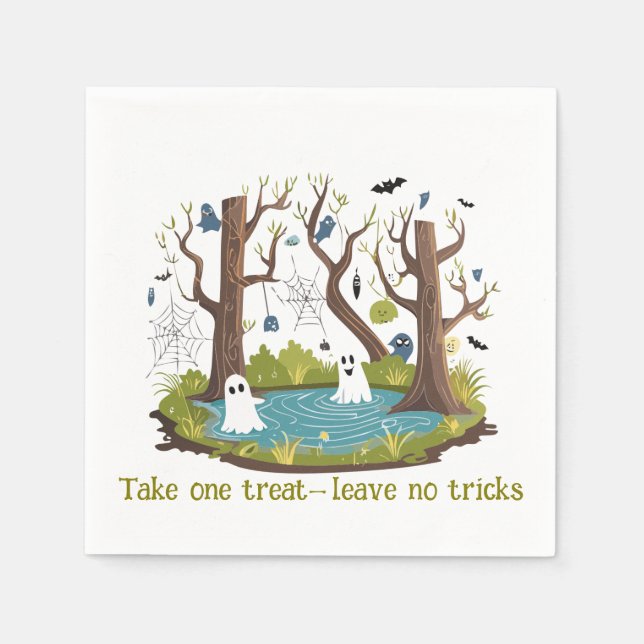 Halloween-Fun-Sumpf voller Geister Serviette (Vorderseite)
