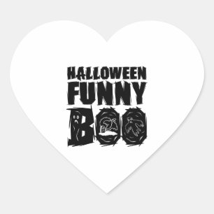 Halloween FUNNY BOO T SHIRT Herz-Aufkleber