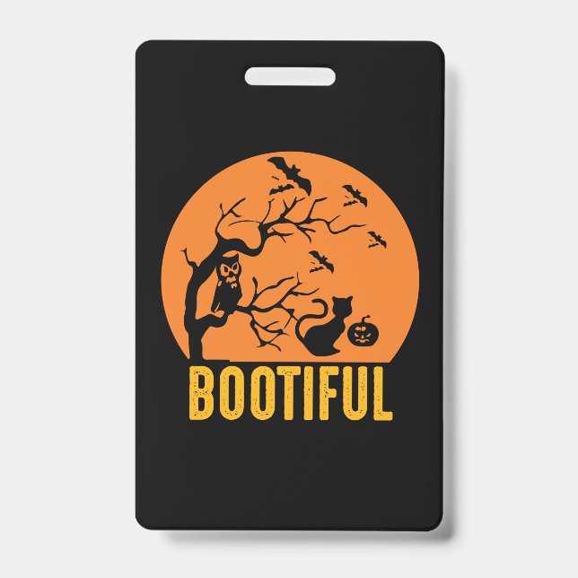Halloween Funny Bootiful Birthday Ausweis (Vorderseite)