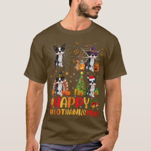 Halloween Funny Boston Terrier Dog Hallo T-Shirt