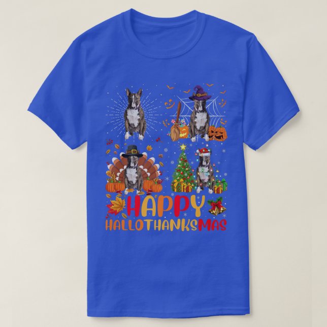 Halloween Funny Bull Terrier Dog Halloth T-Shirt (Design vorne)
