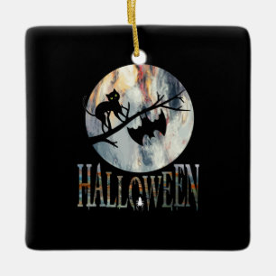 Halloween Funny Cat Halloween Geburtstag Keramikornament