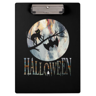 Halloween Funny Cat Halloween Geburtstag Klemmbrett