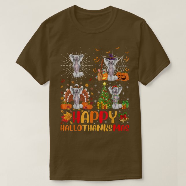 Halloween Funny Chinese Creed Dog Hall T-Shirt (Design vorne)