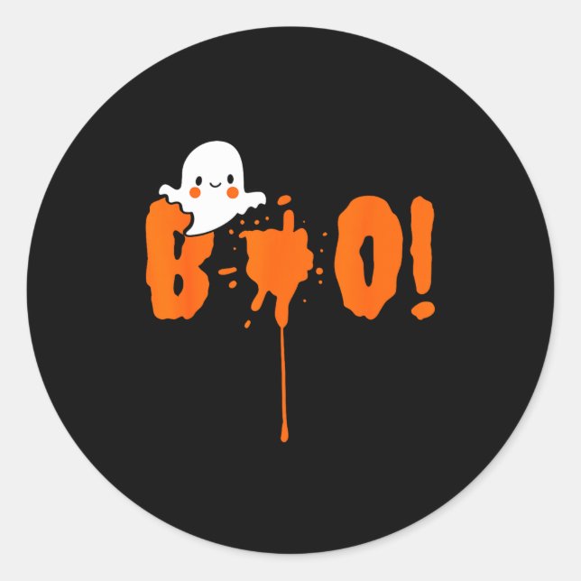 Halloween Funny Cute Ghost Boo! Design Gift  Runder Aufkleber (Vorderseite)