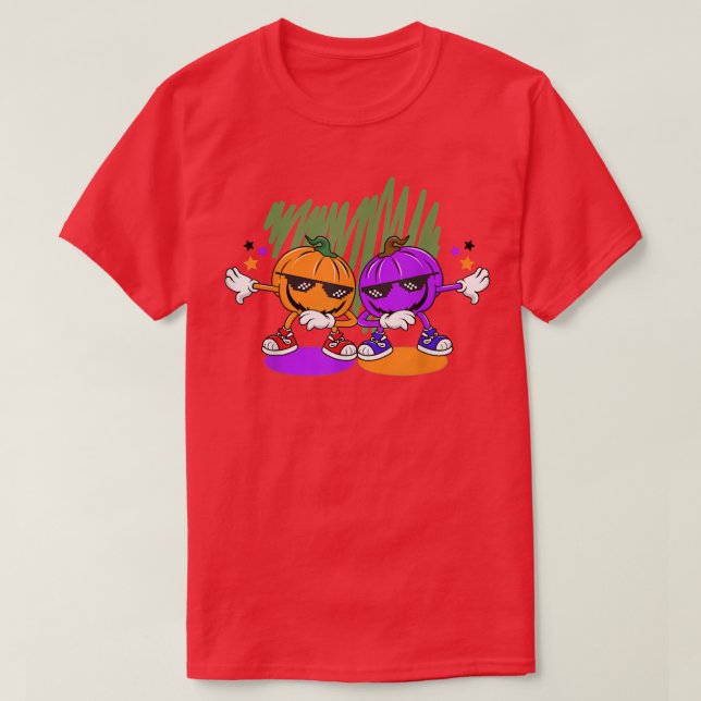 Halloween Funny Dancing Pumpkins Halloween, Trick T-Shirt (Design vorne)