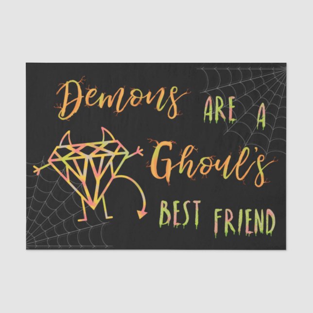 Halloween Funny Demons sind Ghouls bester Freund Seidenpapier (Vorderseite)