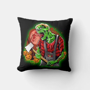 Halloween Funny Green Zombie Kissen