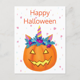 Halloween Funny Kürbislaterne Pumpkin Postcard Postkarte
