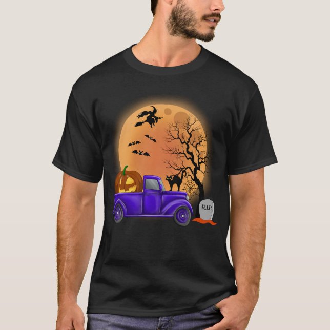 Halloween Funny Monsters Pumpkin Hexe T-Shirt (Vorderseite)