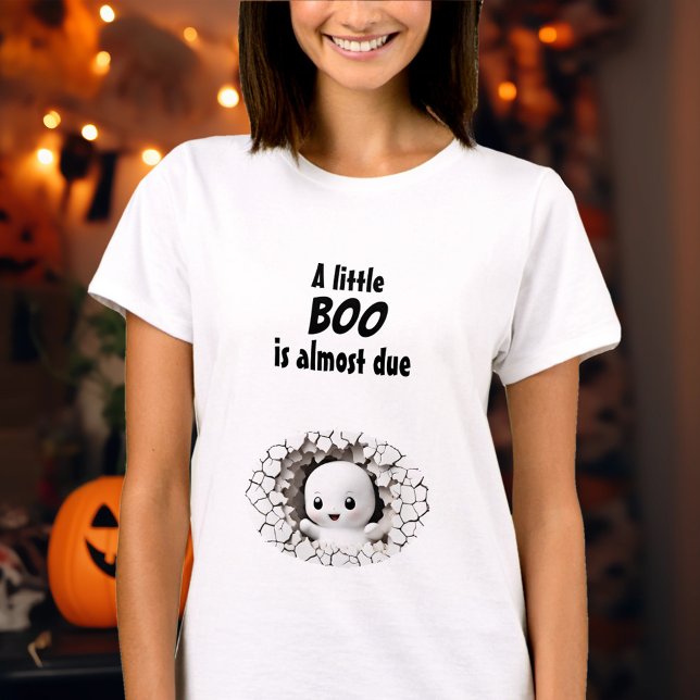 Halloween Funny Peeking Ghost Baby Ankündigung T-Shirt (Halloween Funny Peeking Ghost Baby Announcement T-Shirt)