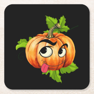 Halloween Funny Pumpkin Face Rechteckiger Pappuntersetzer