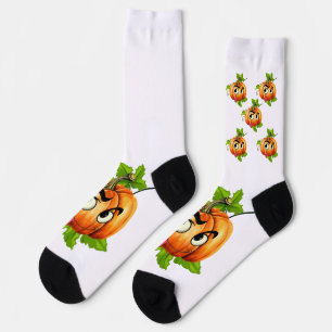 Halloween Funny Pumpkin Face Socken