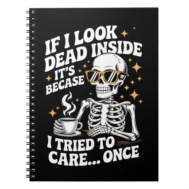 Halloween Funny Sarcastic Dead Inside Notizblock (Vorderseite)