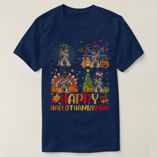 Halloween Funny Schnauzer Dog HalloDanke T-Shirt (Design vorne)