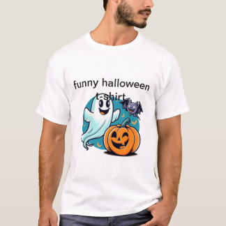 Halloween Funny T - Shirt mit Ghost, Bat, Pumpkin 