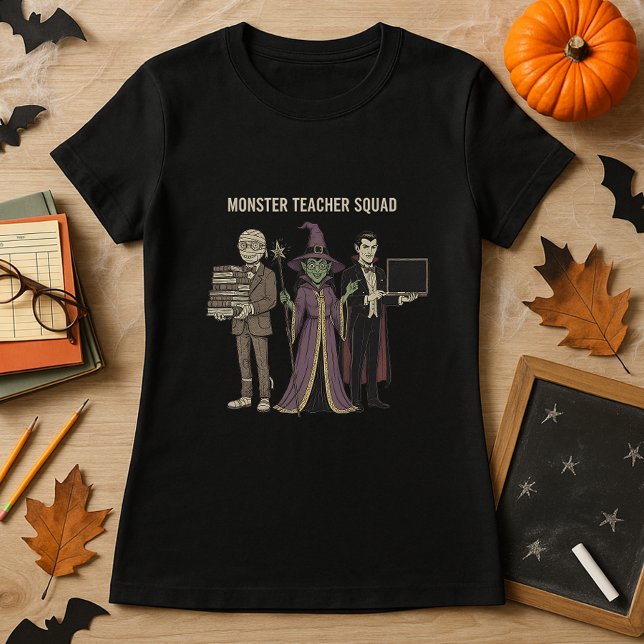 Halloween Funny Teacher Gift Monster Teacher Squad T-Shirt (Von Creator hochgeladen)