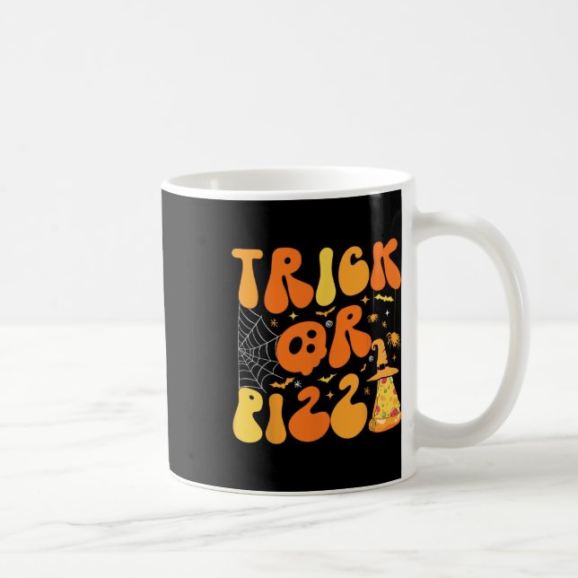 Halloween Funny Trick oder Pizza Beängstigend Ghos Kaffeetasse (Rechts)