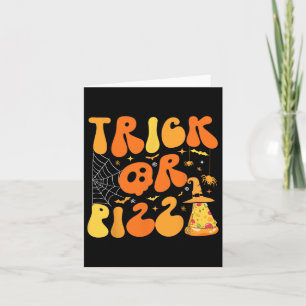 Halloween Funny Trick oder Pizza Beängstigend Ghos Karte