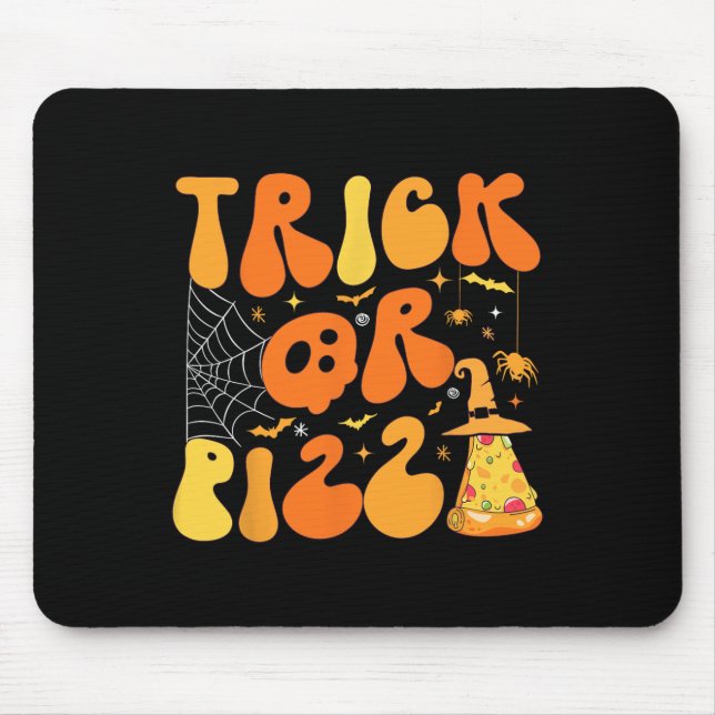Halloween Funny Trick oder Pizza Beängstigend Ghos Mousepad (Vorne)