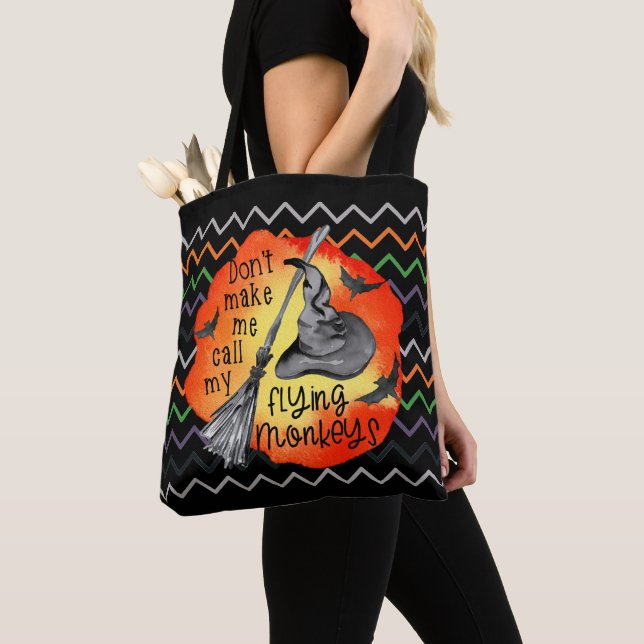 Halloween Funny Witze Fliegende Affen Zickzack Tasche (Von Nahem)