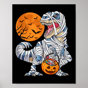 Halloween für Boys Men Dinosaur Trex Mummy Pumpki Poster