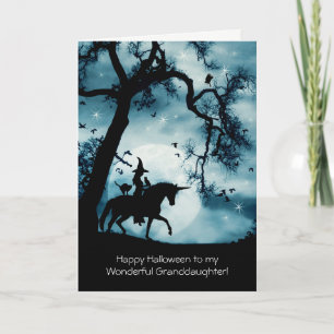 Halloween für Großtochter Niedlich-Hexenkarte Karte