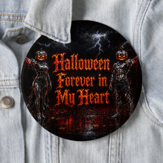 Halloween für immer in meinem Herzen Gothic Kürbis Button