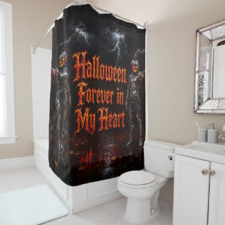 Halloween für immer in meinem Herzen Gothic Kürbis Duschvorhang