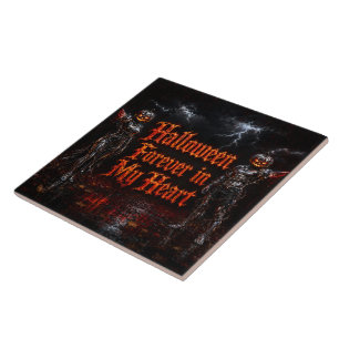 Halloween für immer in meinem Herzen Gothic Kürbis Fliese