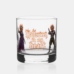 Halloween für immer in meinem Herzen Gothic Kürbis Whiskyglas
