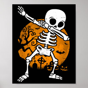 Halloween für Jungen Kinder, die Skelettkostüm abs Poster