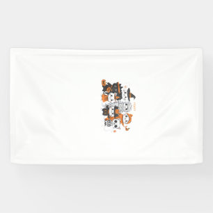 Halloween für Katze Süße Katze Skelett Geist Lusti Banner