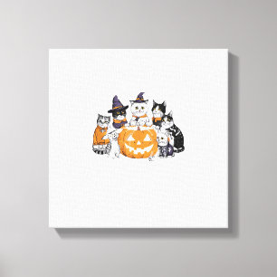 Halloween für Katzen Süße Kätzchen Geister Skelett Leinwanddruck