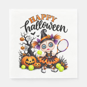 Halloween für Tennisspieler Serviette