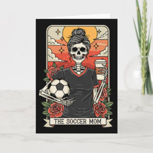 Halloween Fußball-Mama Lustige Tarotkarte Skelett Karte
