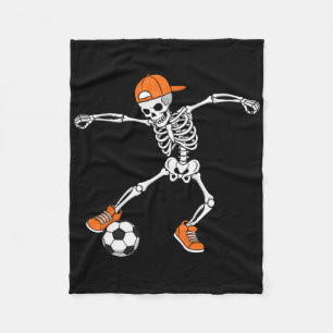 Halloween-Fußball-Skelett-Fußball-Süßes-oder-Saure Fleecedecke
