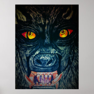 HALLOWEEN FÜTTERUNG WERWOLF  POSTER