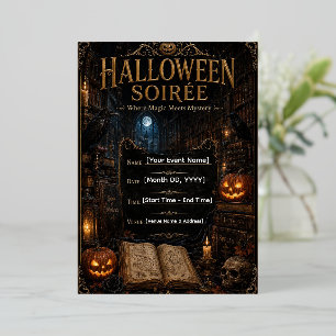 Halloween-Gala-Einladungsvorlage Editierbar Goth Folieneinladung