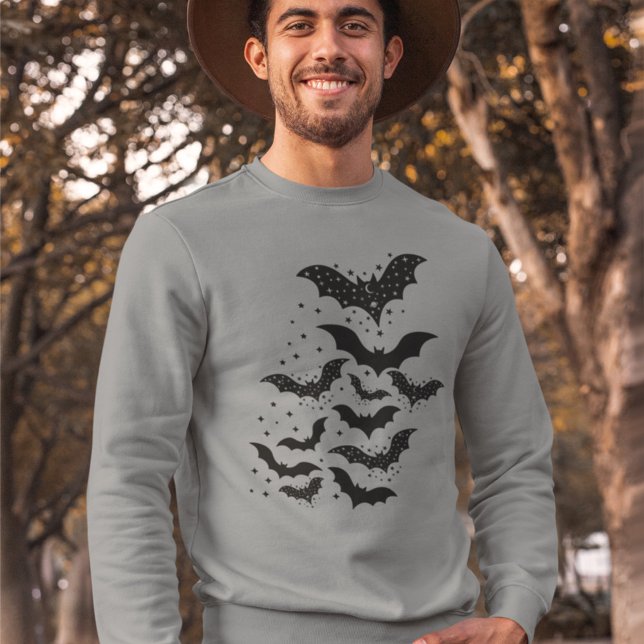 Halloween Galaxy Bats and Stars Sweatshirt (Von Creator hochgeladen)