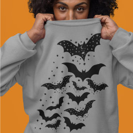 Halloween Galaxy Bats and Stars Sweatshirt